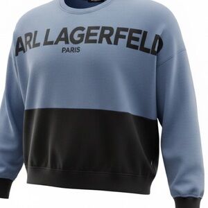 Karl Lagerfeld Paris Colorblock Logo Sweatshirt XL Streetwear Designer Pullover